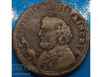 2.5 Baiocci 1796 Vatican Pius VI 1775-1799 St. Peter 7.8g bronze