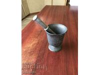 MORTAR MORTAR LARGE ANTIQUE WITH HAMMER METAL