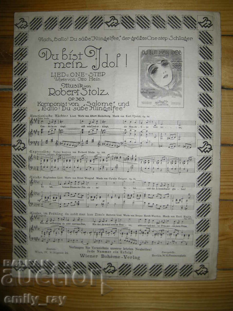 Delivery of Sheet music - A Klane Drahrerei - Robert Stolz Delivery of Sheet music - A Klane Drahrerei - Robert Stolz