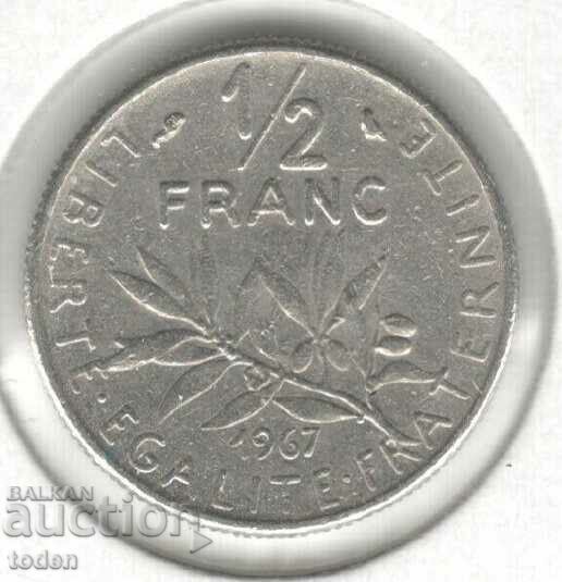 Franța-½ Franc-1967-KM# 931.1-Semnătura „O. Roty”