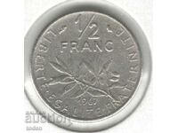 Franța-½ Franc-1967-KM# 931.1-Semnătura „O. Roty”