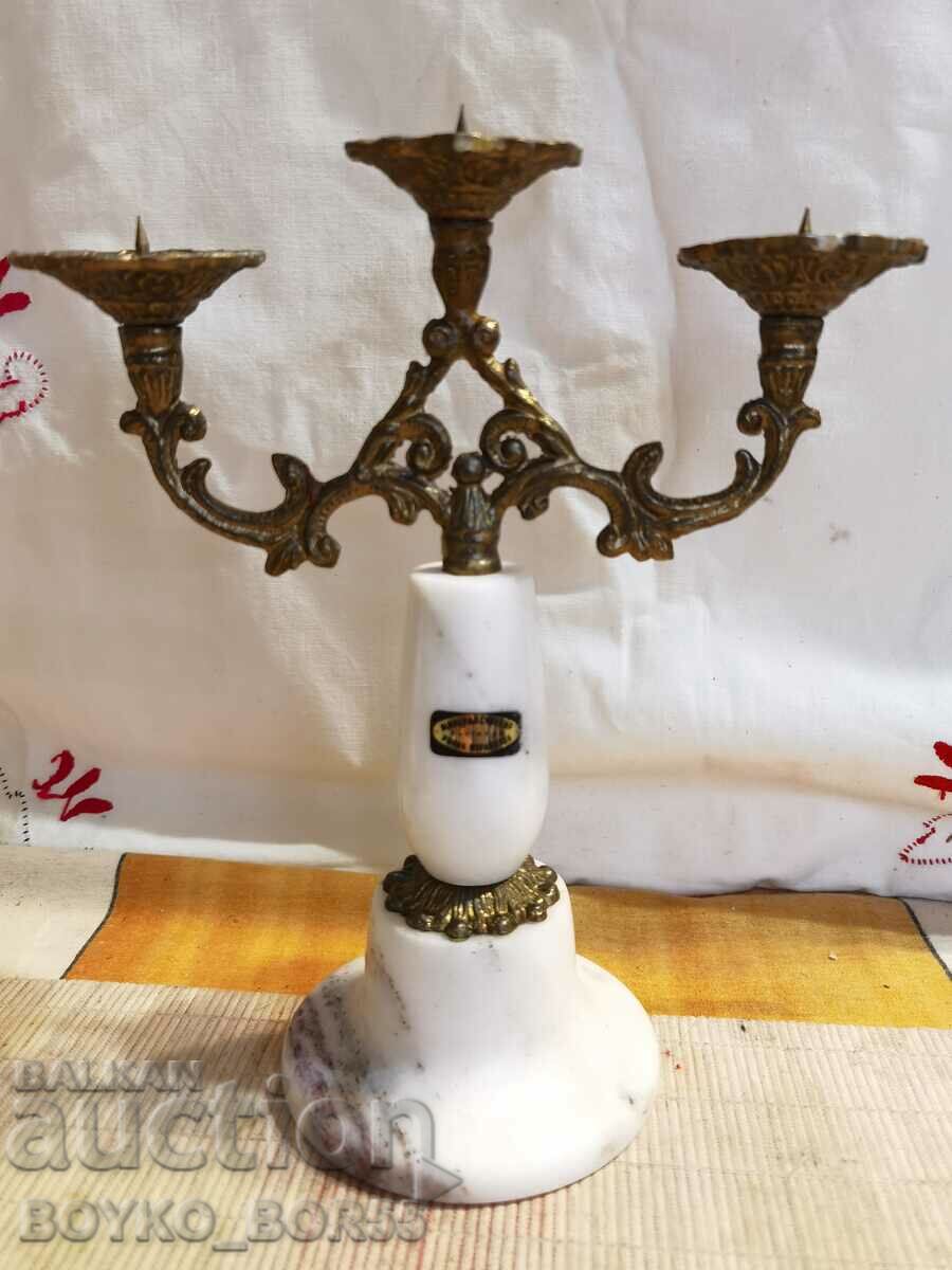 Very Rare Soc Candlestick Marble and Bronze 1970s with price 57.00 BGN | € 29.14 Very Rare Soc Candlestick Marble and Bronze 1970s with price 57.00 BGN | € 29.14
