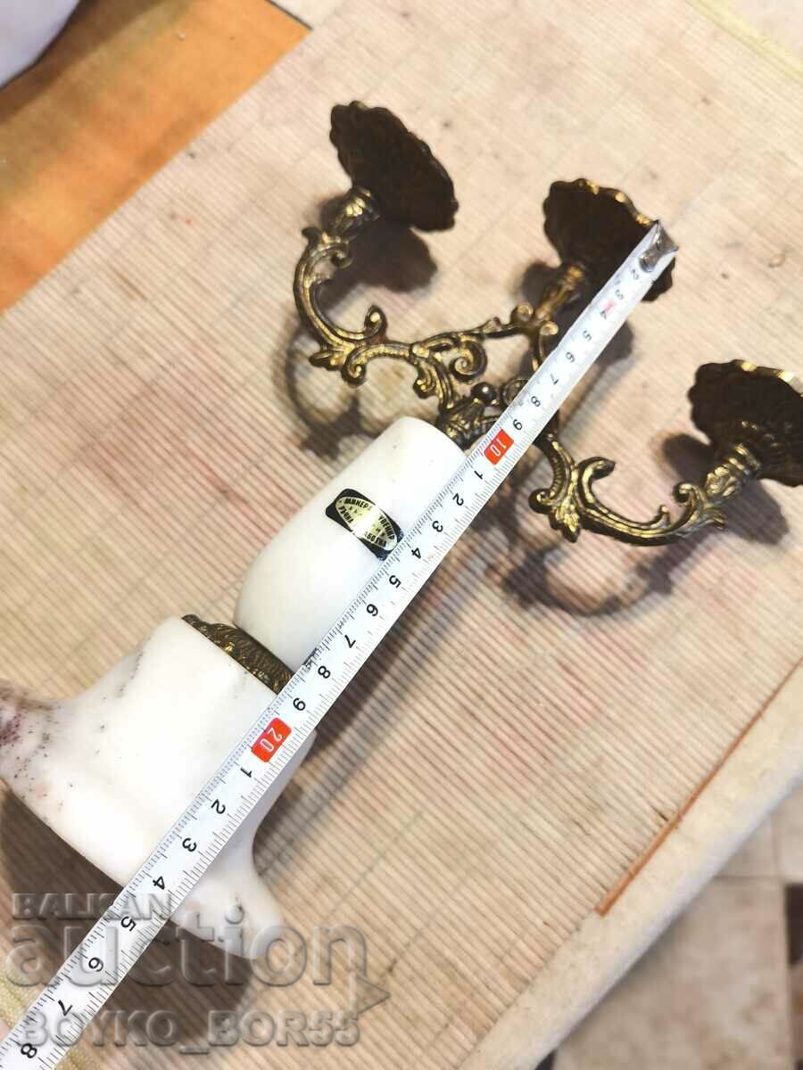 Auction Very Rare Soc Candlestick Marble and Bronze 1970s Auction Very Rare Soc Candlestick Marble and Bronze 1970s