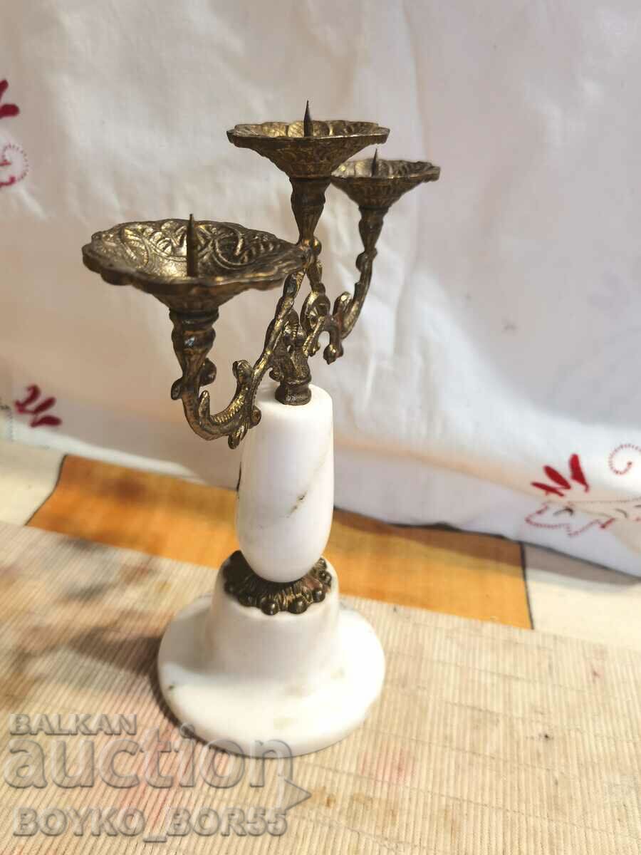 Very Rare Soc Candlestick Marble and Bronze 1970s - 5 Very Rare Soc Candlestick Marble and Bronze 1970s - 5
