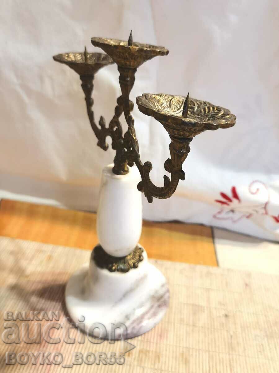 Very Rare Soc Candlestick Marble and Bronze 1970s - 6 Very Rare Soc Candlestick Marble and Bronze 1970s - 6