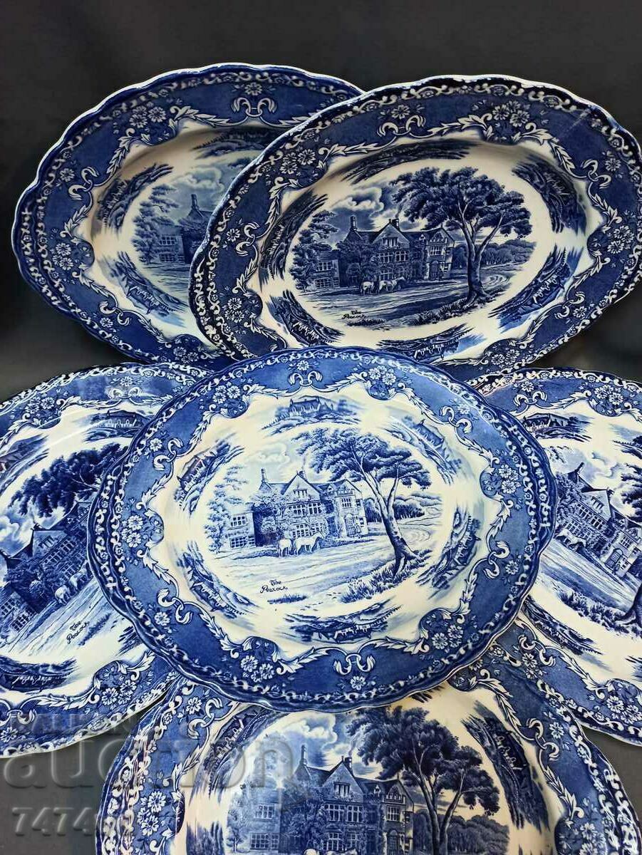 SET OF PORCELAIN LARGE PLATES-Grindley English 6 PIECES