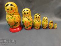 Old hand painted matryoshka dolls with USSR label