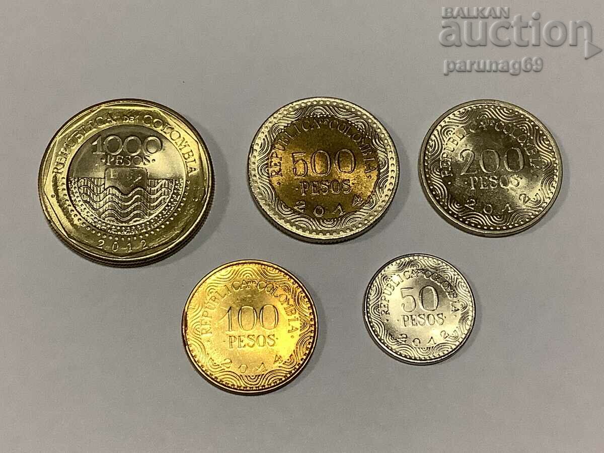 Colombia LOT 5 coins 2012 - 2014 year