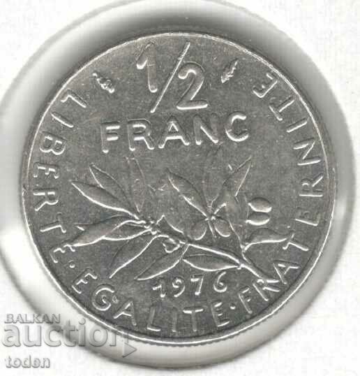 Franța-½ Franc-1976-KM# 931.1-Semnătura „O. Roty”