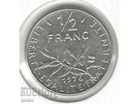 Franța-½ Franc-1976-KM# 931.1-Semnătura „O. Roty”