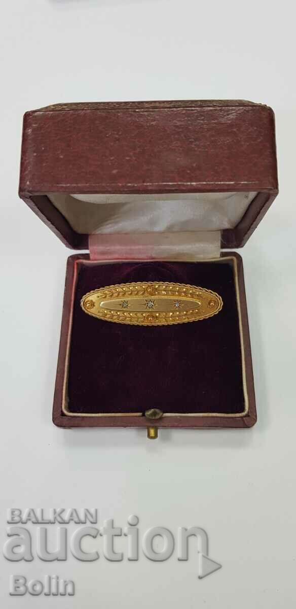 Rare 19th Century 15ct Victorian Gold Diamond Brooch - 6