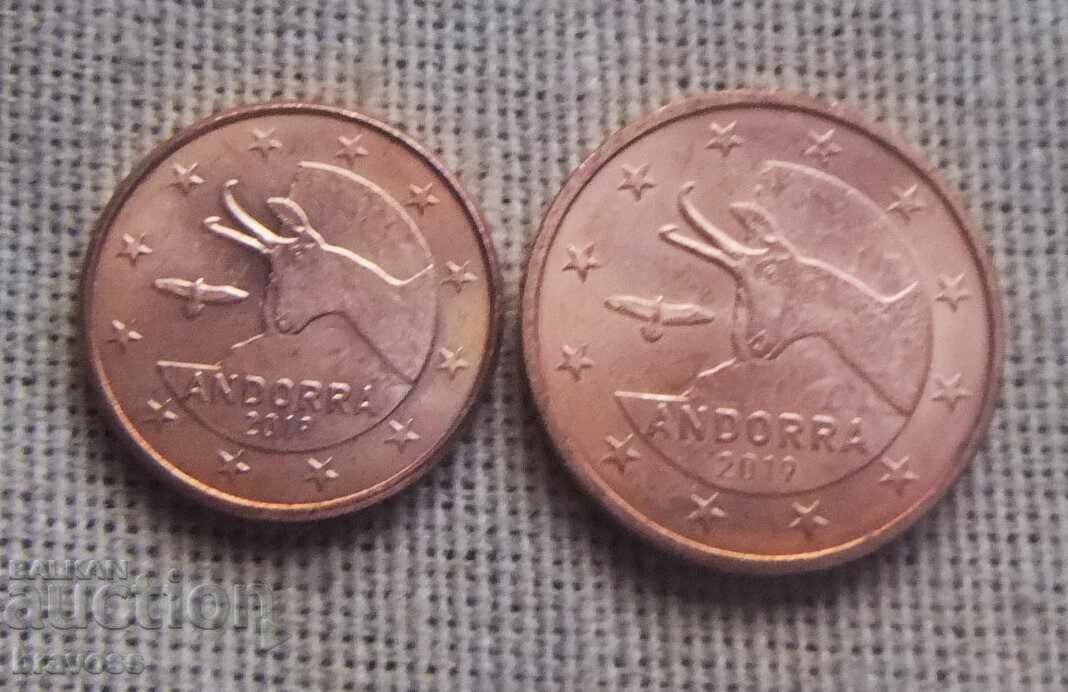 Andorra - LOT - 1 and 2 cents 2019