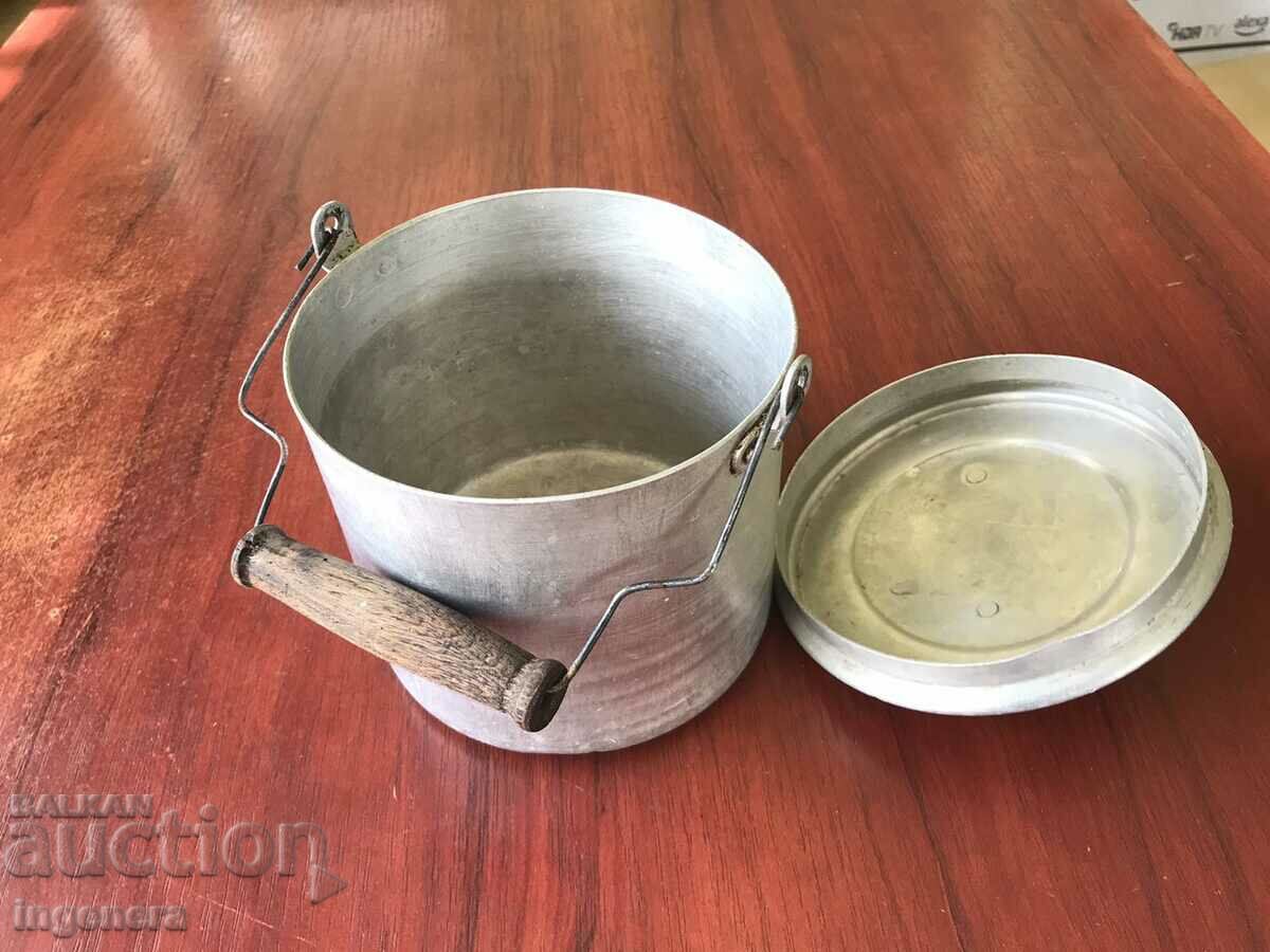 DISH SOLID ALUMINUM BOILER ANTIQUE BULGARIA with price 22.00 BGN | € 11.25 DISH SOLID ALUMINUM BOILER ANTIQUE BULGARIA with price 22.00 BGN | € 11.25