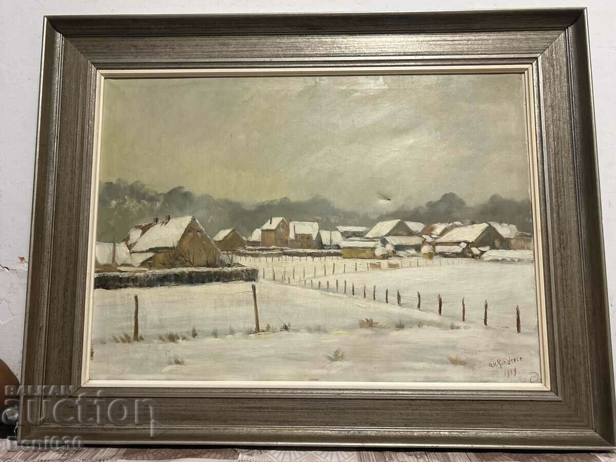 Very old original oil on canvas painting from 1859