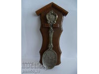 No.*7677 old metal / pewter spoon with stand