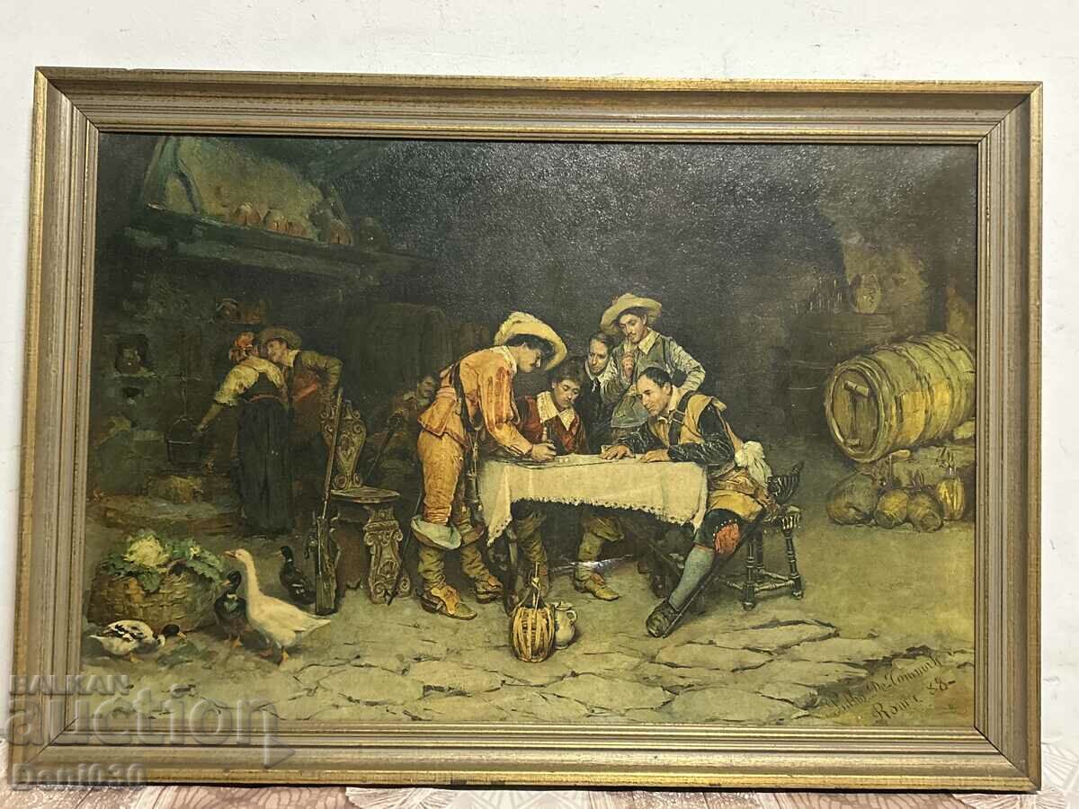 Very old original oil on canvas painting from 1988