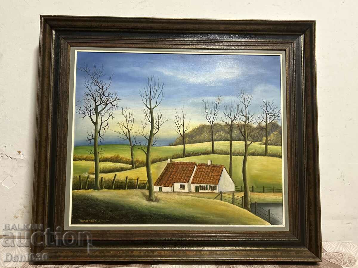 Very old original oil on canvas painting from 1981