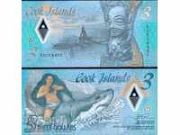 COOK ISLAND - $3 issue - issue 2021 NEW UNC POLYMER