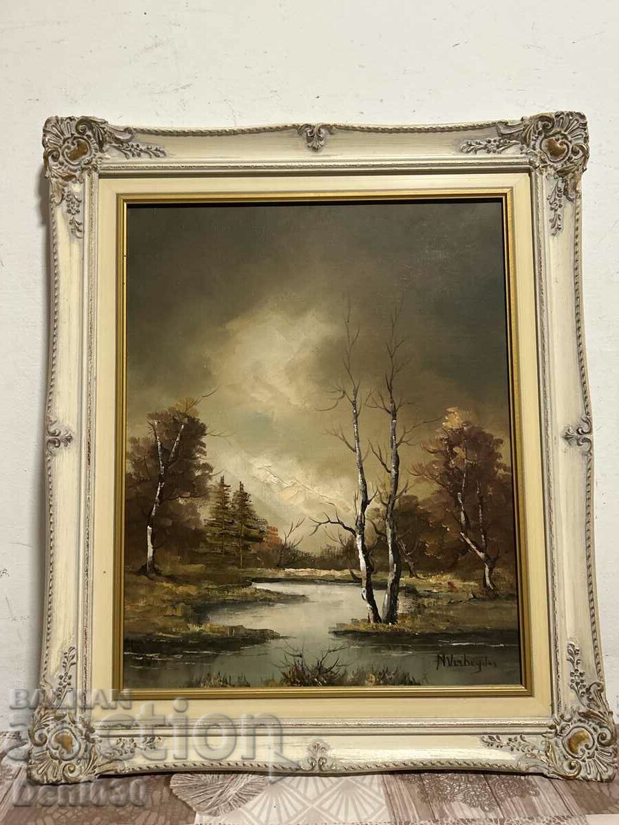 Very old original oil on canvas painting