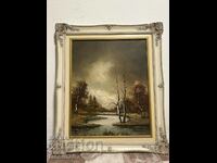 Very old original oil on canvas painting