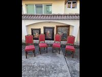 Old antique Belgian chairs array