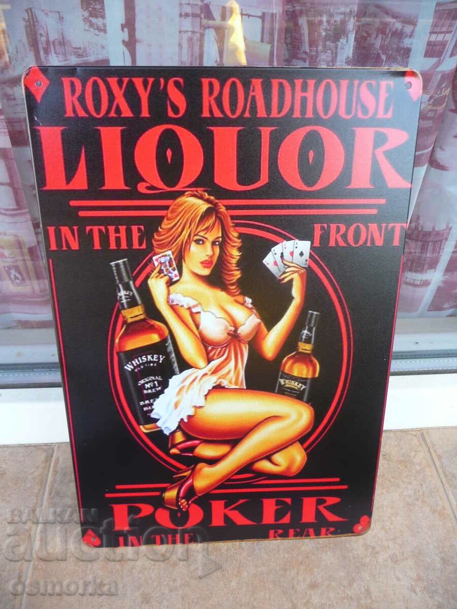 Metal sign erotica gambling poker liquor whiskey casino press