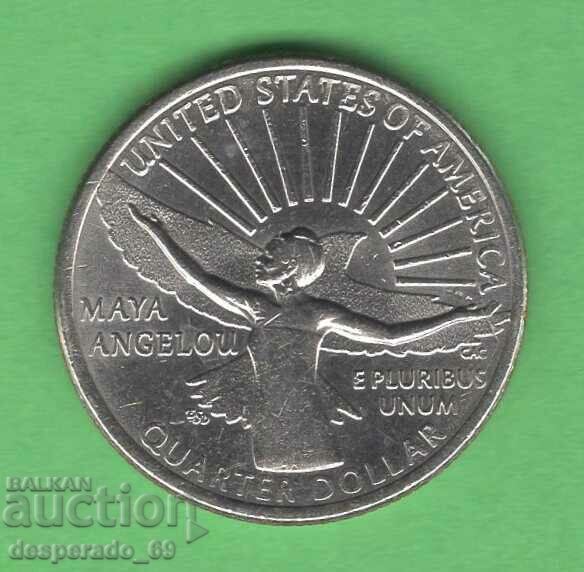 (¯`'•.¸ 25 cents 2022 P USA (Maya Angelou) aUNC ¸.•'´¯)