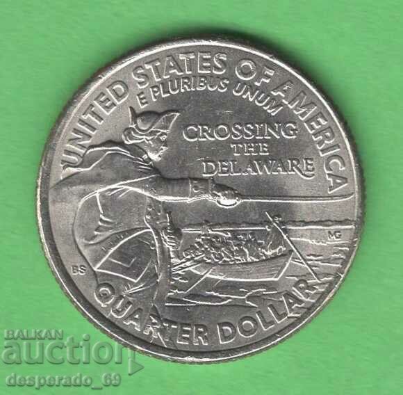 (¯`'•.¸ 25 cents 2021 P USA (Crossing the Delaware) aUNC