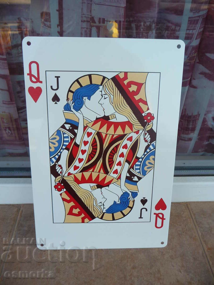 Metal sign miscellaneous playing card spades spade cup queen love