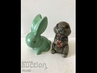 Two figurines Bunnies with markings