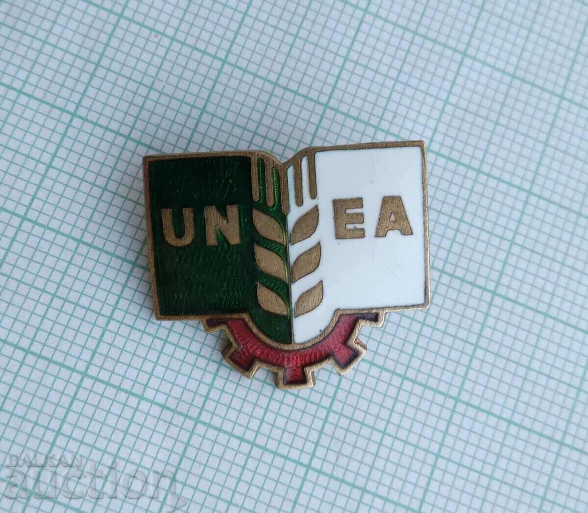 16967 Badge - UNEA - bronze enamel with price 5.00 BGN | € 2.56 16967 Badge - UNEA - bronze enamel with price 5.00 BGN | € 2.56