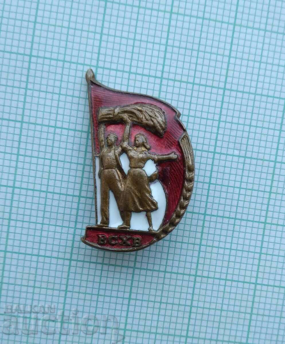 Auction  16978 Badge - VSHV Exhibition of the USSR - bronze enamel