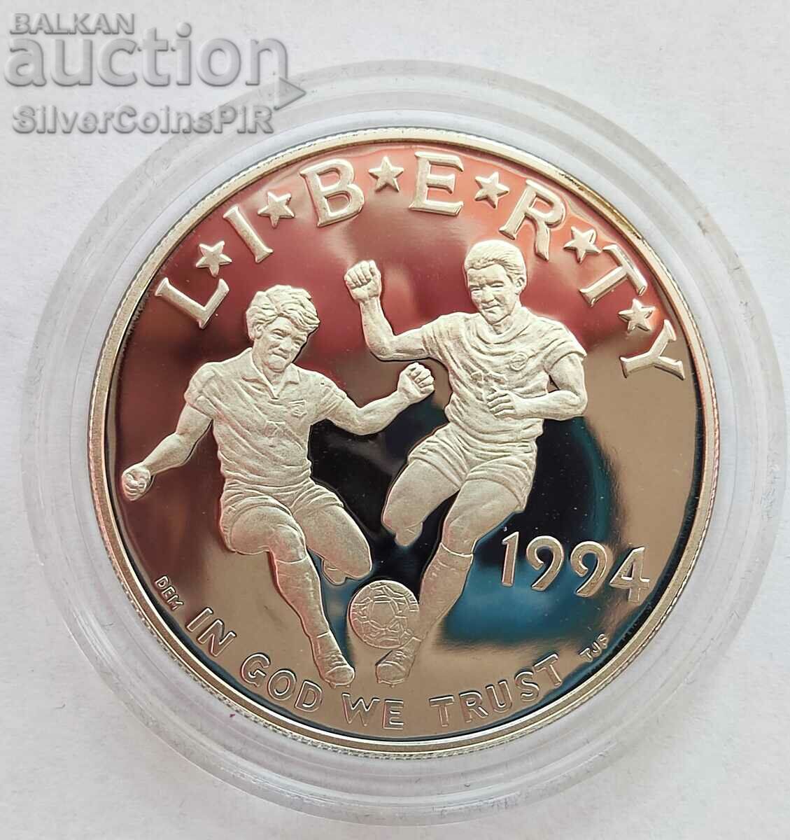 Silver 1$ World Soccer 1994 S USA