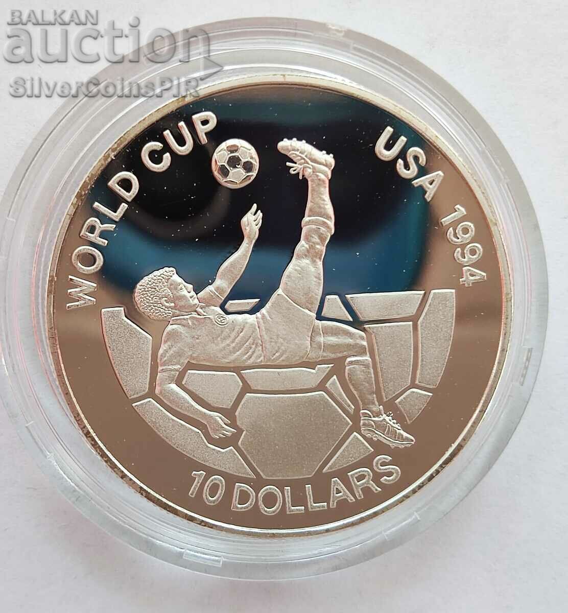 Silver 10 Dollar World Cup 1993 Fiji