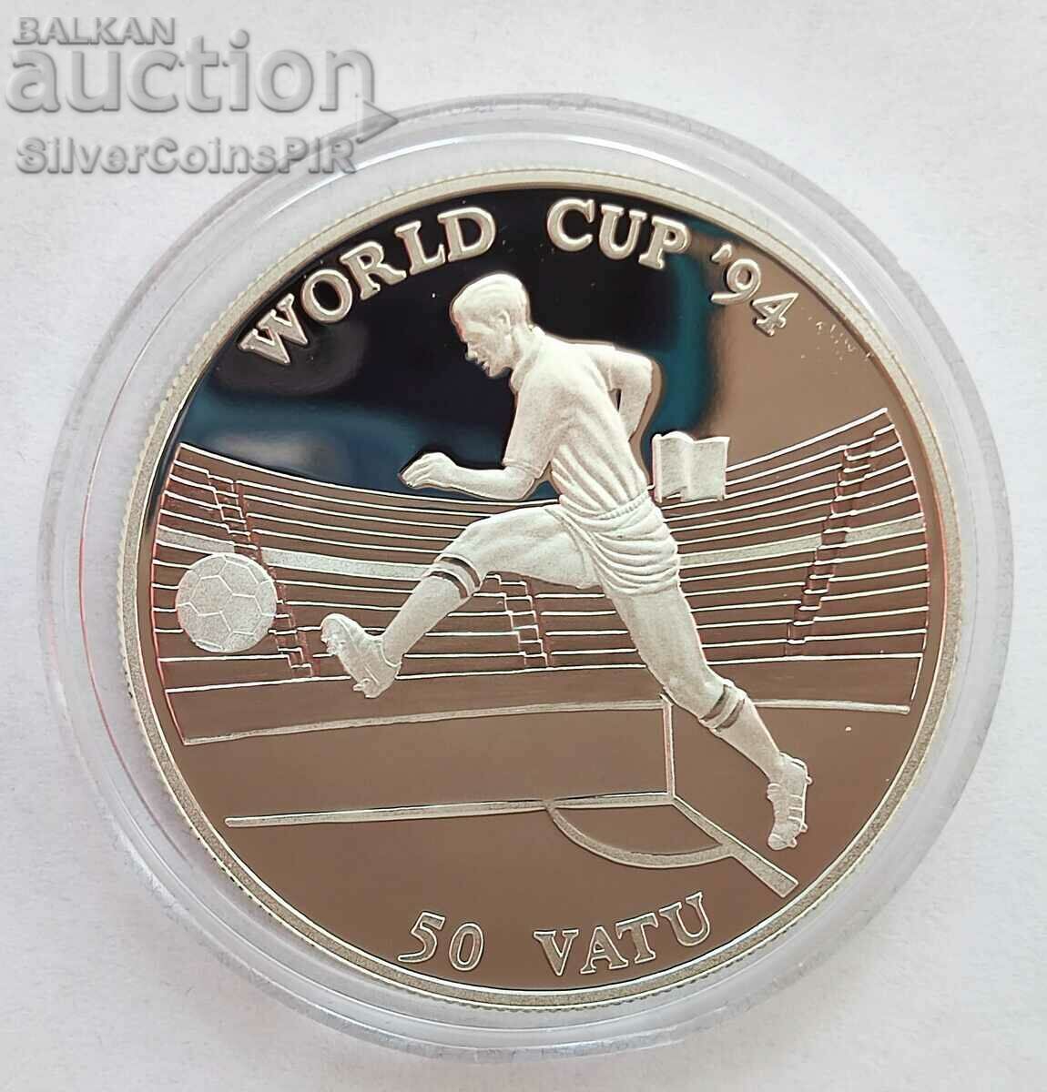 Silver 10 Vatu FIFA World Cup 1994 Vanuatu