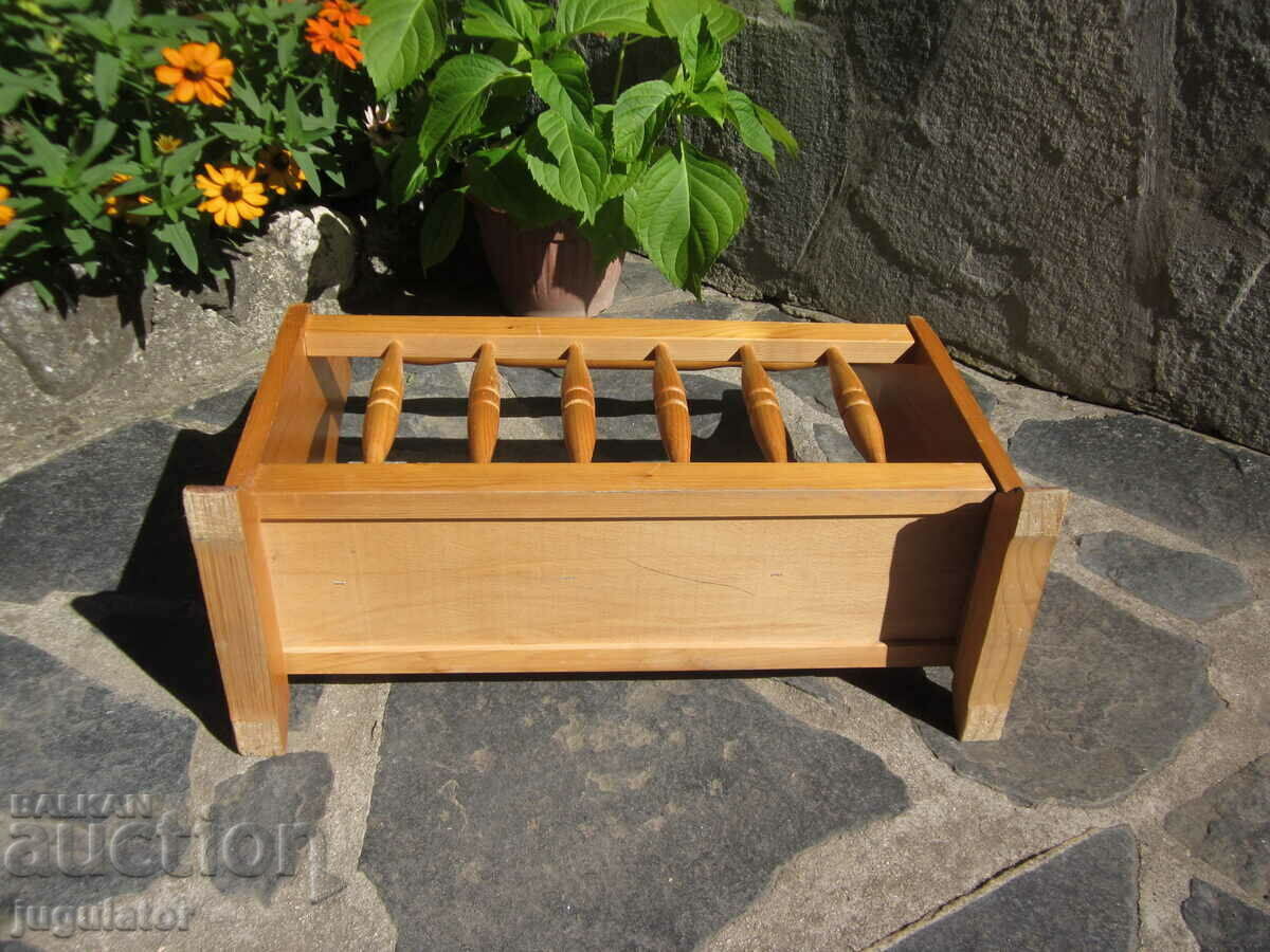 vintage wooden stand newspaper and magazine rack - 6