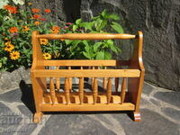 vintage wooden stand newspaper and magazine rack