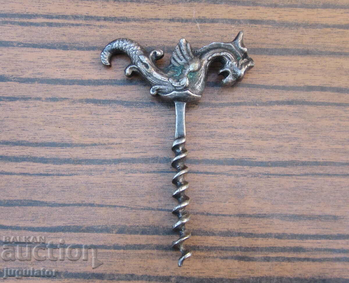antique silver plated corkscrew with seahorse figure with price 40.00 BGN | € 20.45