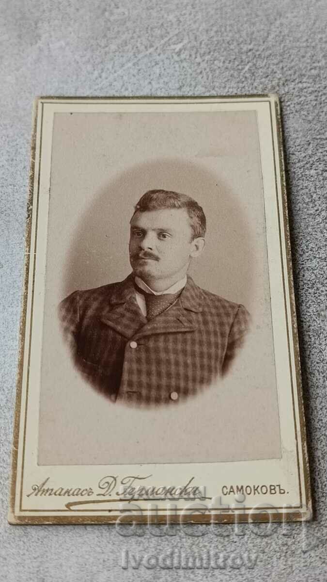 Photo Man with mustache Samokov 1896 Carton