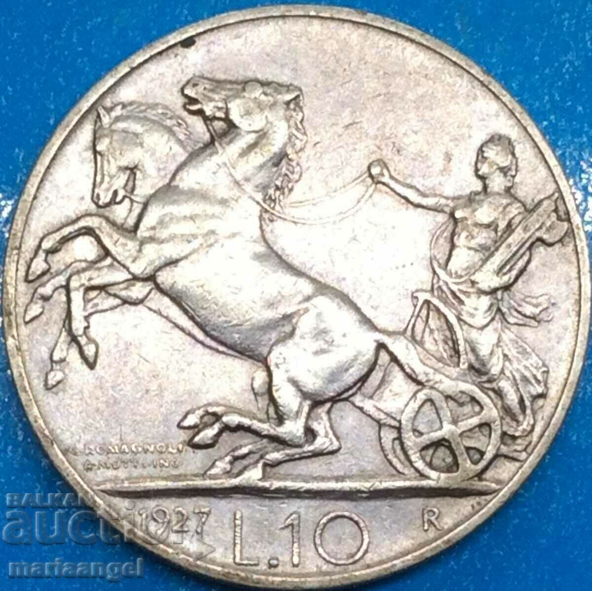 10 Lira 1927 Italy Silver