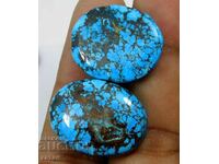 BZC! 60.50 ct. natural turquoise 2 pcs. cabochon set of 1 pc.!