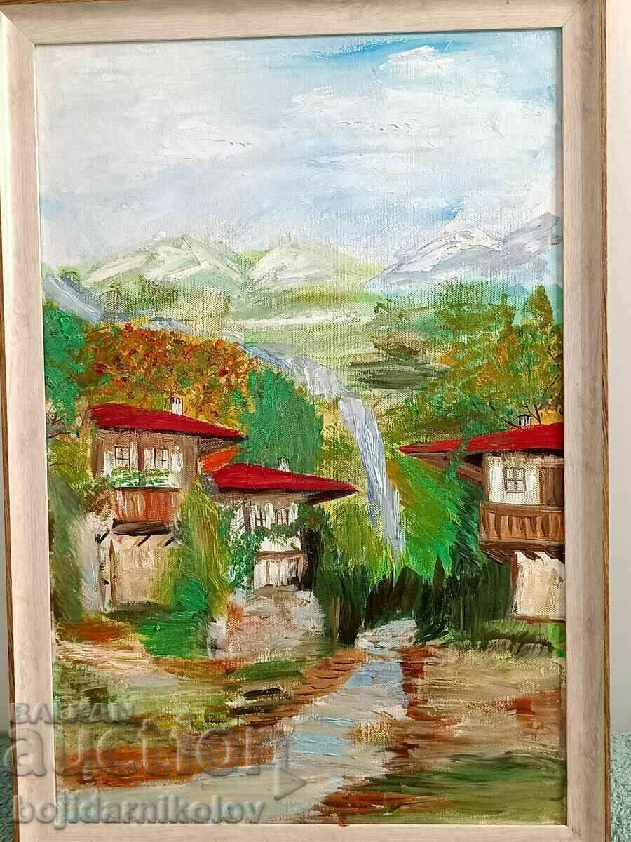 oil painting 65/45/Country houses/canvas/Certificate