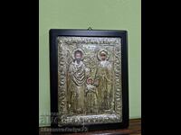 Lovely antique silver icon - Certificate