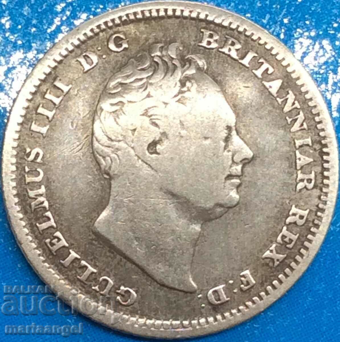 Great Britain 4 Pence 1837 Groat Willem IV Silver