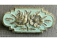 38194 Germany flower and bird brooch type badge