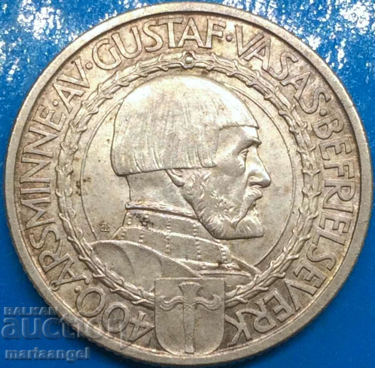 Sweden 2 kroner 1921 Gustav V silver