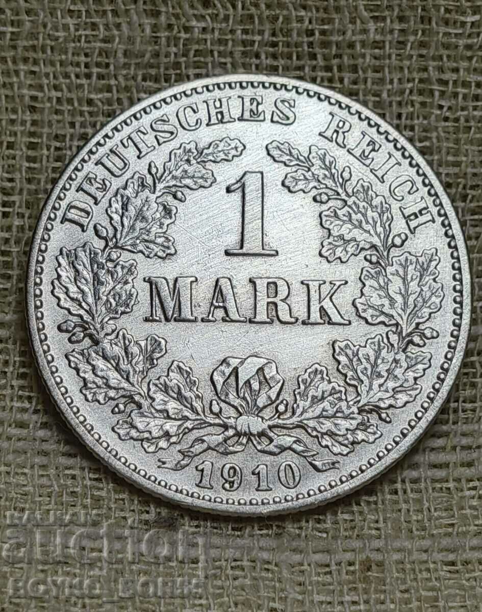 Auction TOP QUALITY MS 63! Silver Coin 1 MARK 1910 G Auction TOP QUALITY MS 63! Silver Coin 1 MARK 1910 G