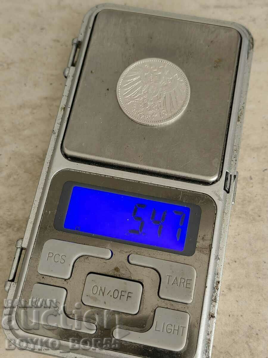 TOP QUALITY MS 63! Silver Coin 1 MARK 1910 G - 5 TOP QUALITY MS 63! Silver Coin 1 MARK 1910 G - 5