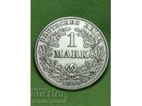 TOP QUALITY MS 63! Silver Coin 1 MARK 1910 G