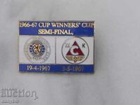 Football Badge - Glasgow Rangers - Slavia 1967 - Enamel